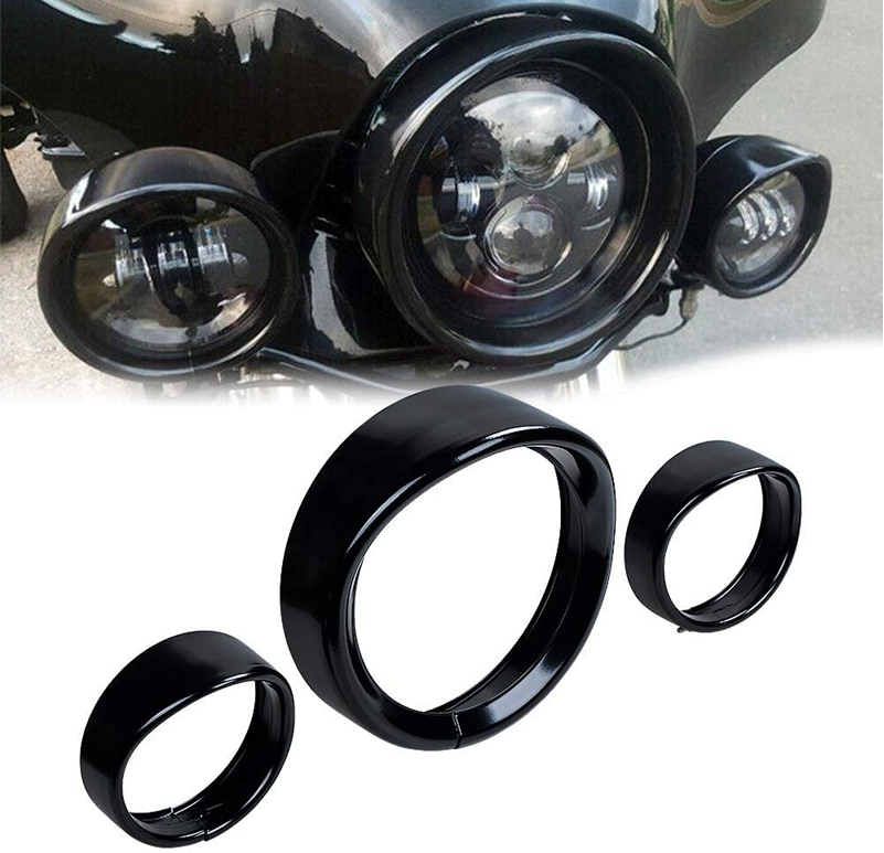 7" Headlight Trim Ring Bezel + 4.5" Headlight Trim Ring